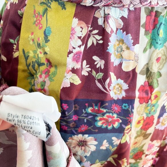 NWT Johnny Was Laurie Pippa Belted Patchwork Mini Dress Women’s S Silk with Slip - Picture 11 of 12